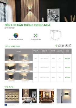 Báo giá đèn Led gắn tường 2026